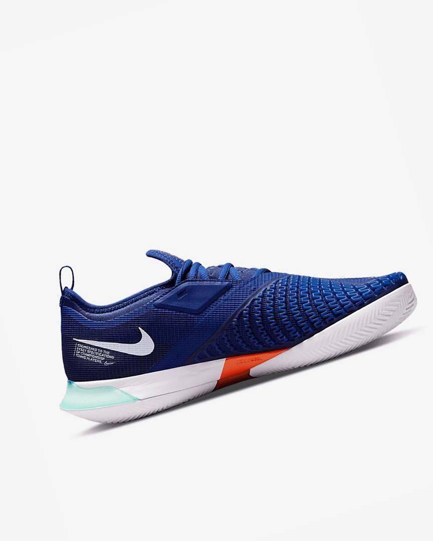 Deep Royal Blue / Turquoise / Orange / White Nike Court React Vapor NXT Men's Tennis Shoes | CA_2390