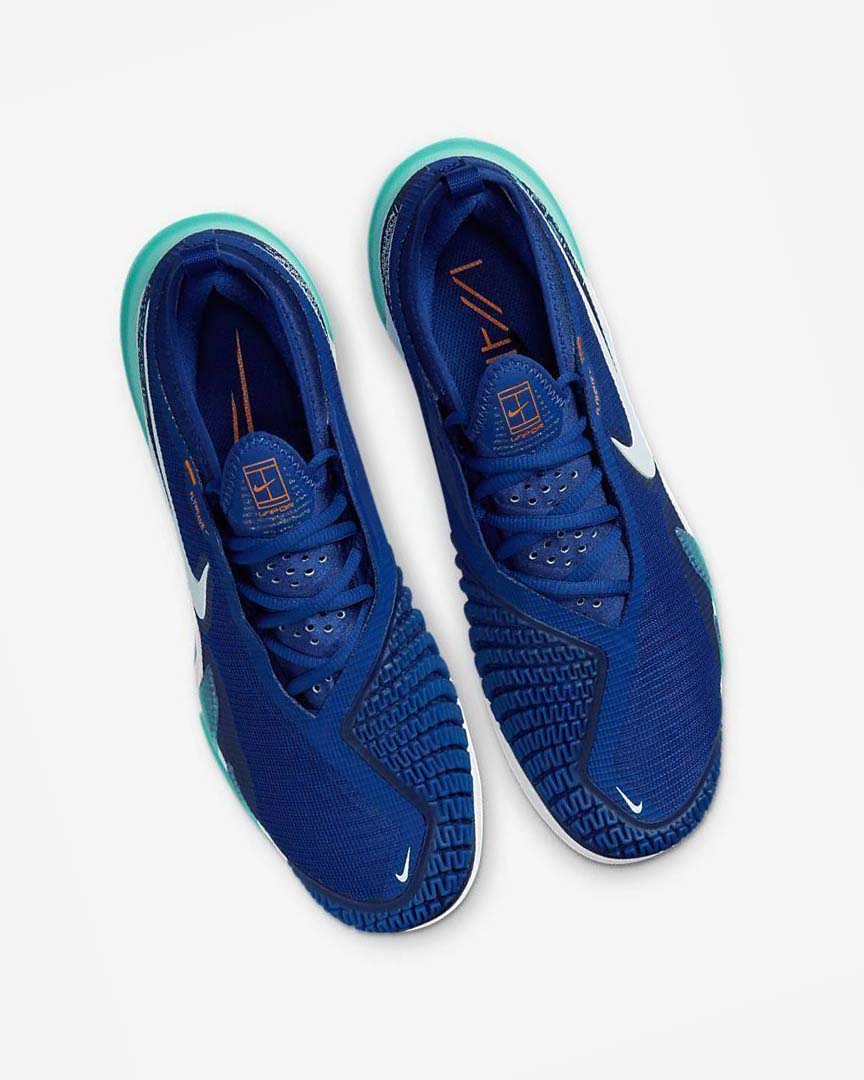 Deep Royal Blue / Turquoise / Orange / White Nike Court React Vapor NXT Men's Tennis Shoes | CA_2390