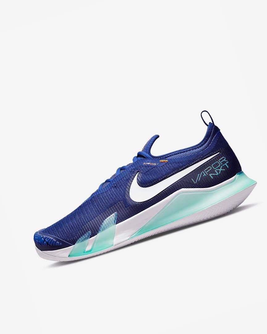 Deep Royal Blue / Turquoise / Orange / White Nike Court React Vapor NXT Men\'s Tennis Shoes | CA_2390
