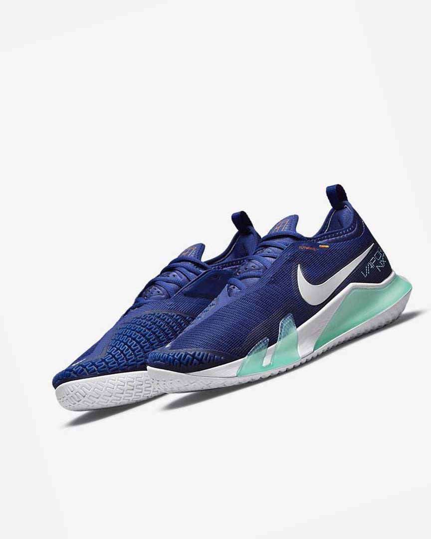 Deep Royal Blue / Turquoise / Orange / White Nike Court React Vapor NXT Men's Tennis Shoes | CA_2925