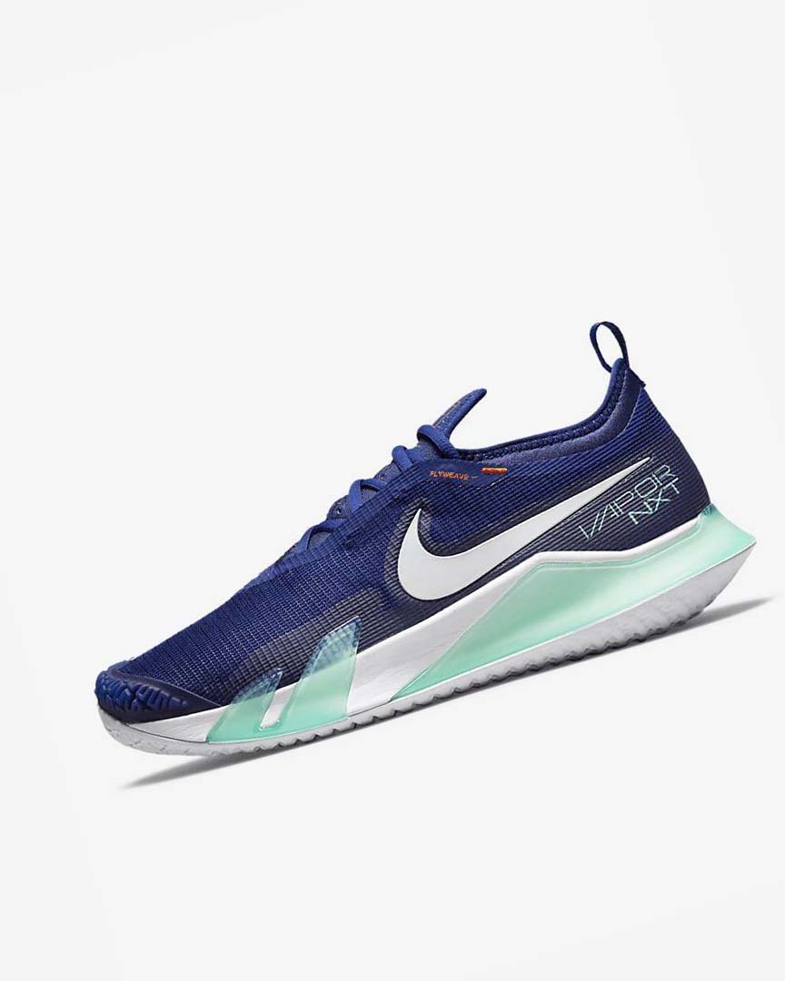 Deep Royal Blue / Turquoise / Orange / White Nike Court React Vapor NXT Men\'s Tennis Shoes | CA_2925
