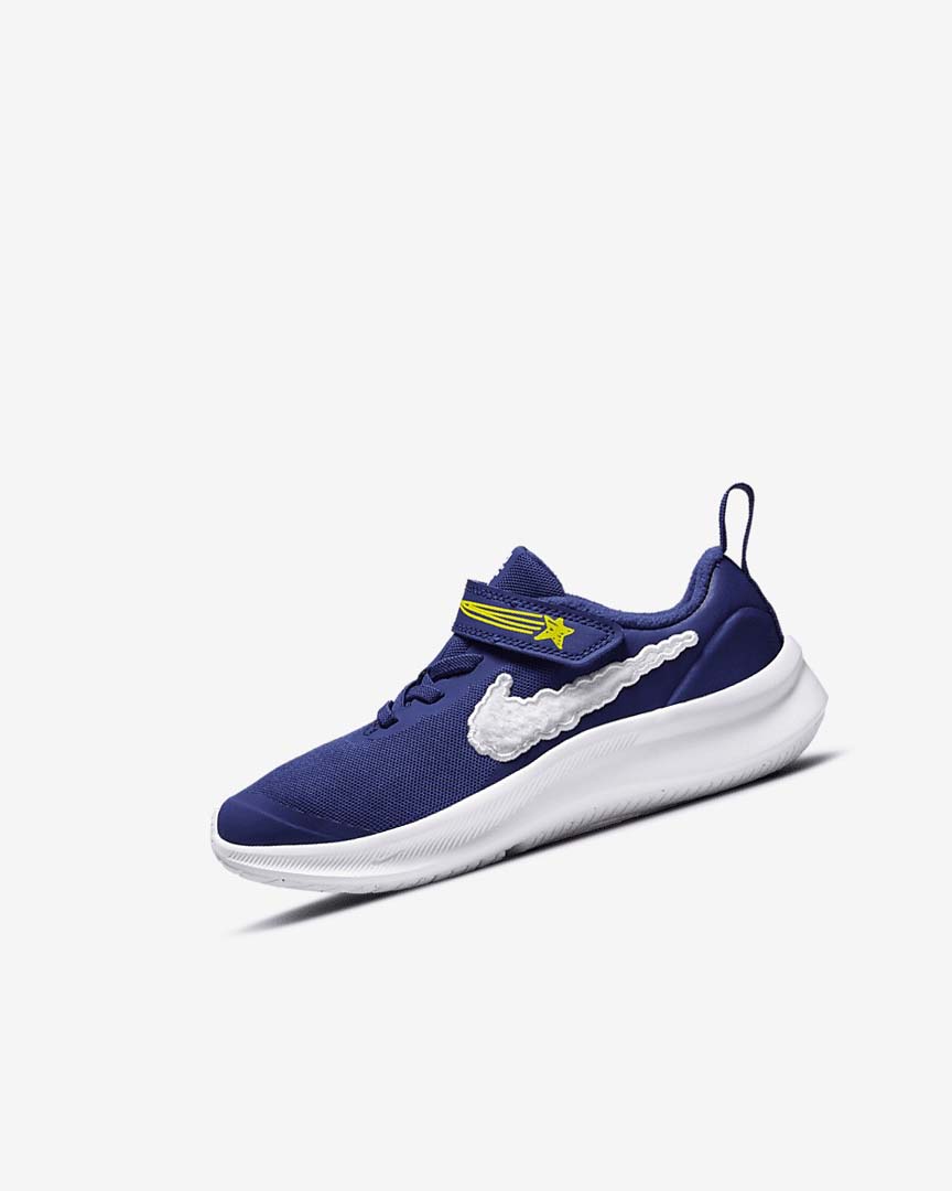 Deep Royal Blue / Yellow / White Nike Star Runner 3 Dream Girls\' Running Shoes | CA_2598