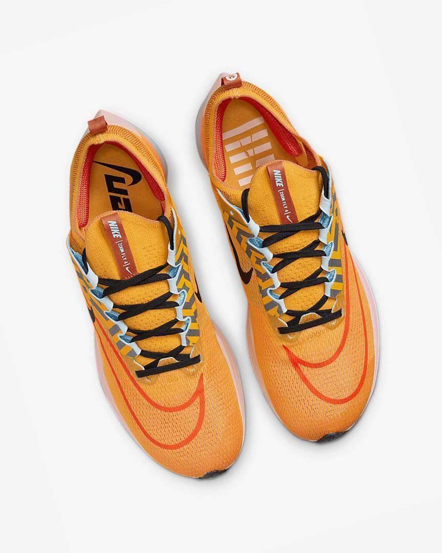Gold / Orange / Black Nike Zoom Fly 4 Men's Running Shoes | CA_2662