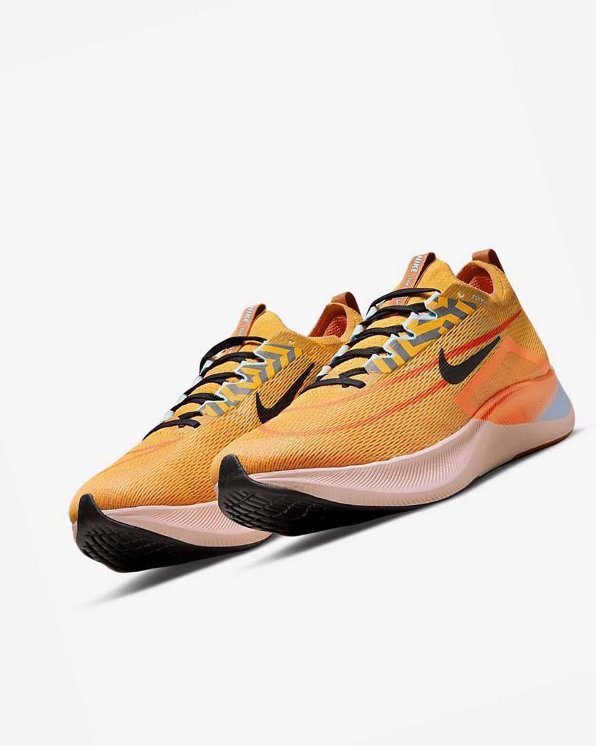 Gold / Orange / Black Nike Zoom Fly 4 Men's Running Shoes | CA_2662