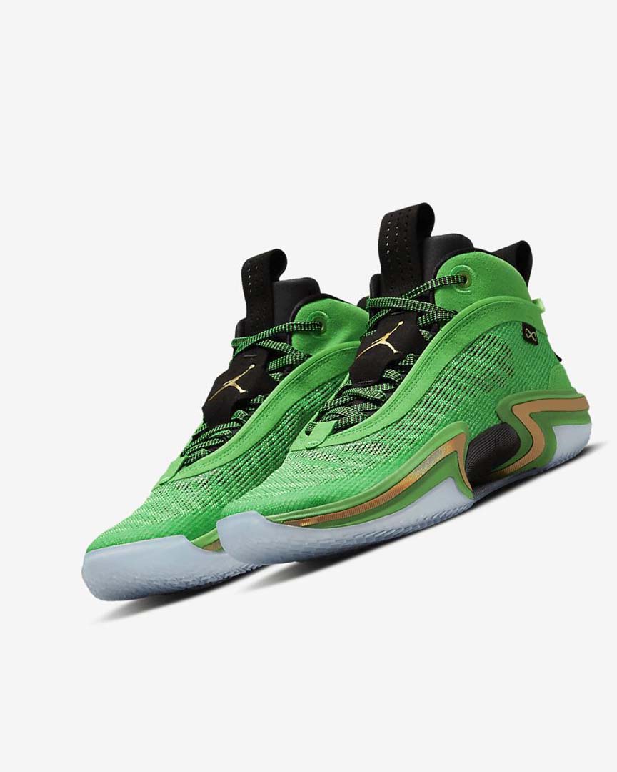 Green / Black / Light Green / Metal Gold Nike Air Jordan XXXVI Men's Basketball Shoes | CA_2266