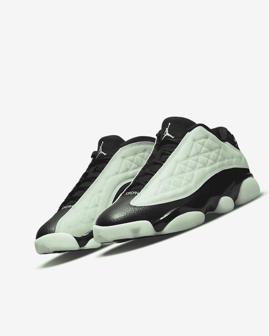 Green / Black Nike Air Jordan 13 Retro Low Men's Basketball Shoes | CA_4841