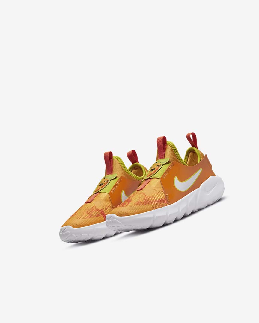 Green / Gold / White Nike Flex Runner 2 Lil Fruits Girls' Shoes | CA_5269