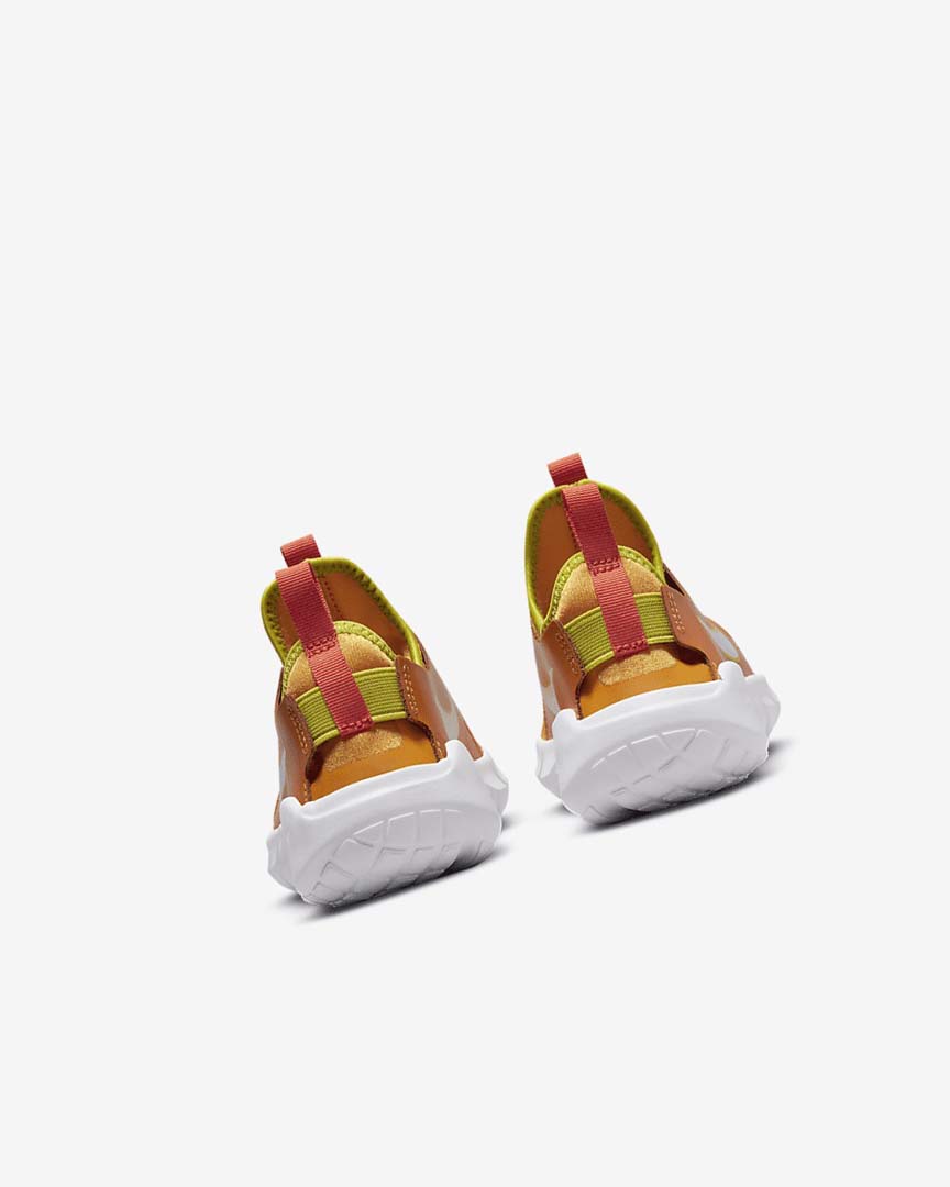 Green / Gold / White Nike Flex Runner 2 Lil Fruits Girls' Shoes | CA_5269