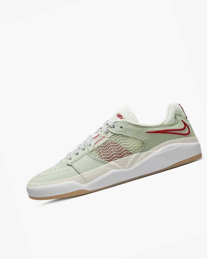 Green / Light Beige / Red Nike SB Ishod Wair Premium Men\'s Skate Shoes | CA_4579