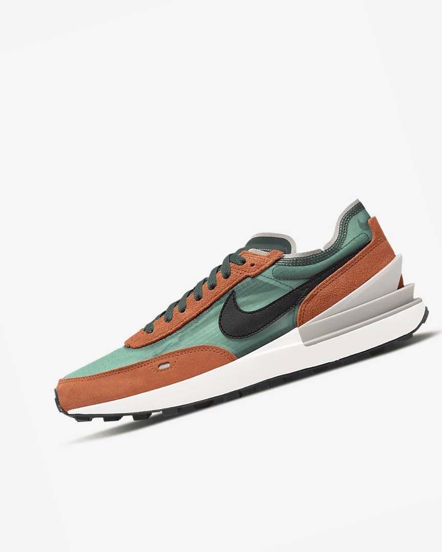 Green / Orange / Black Nike Waffle One SE Men\'s Sneakers | CA_5495