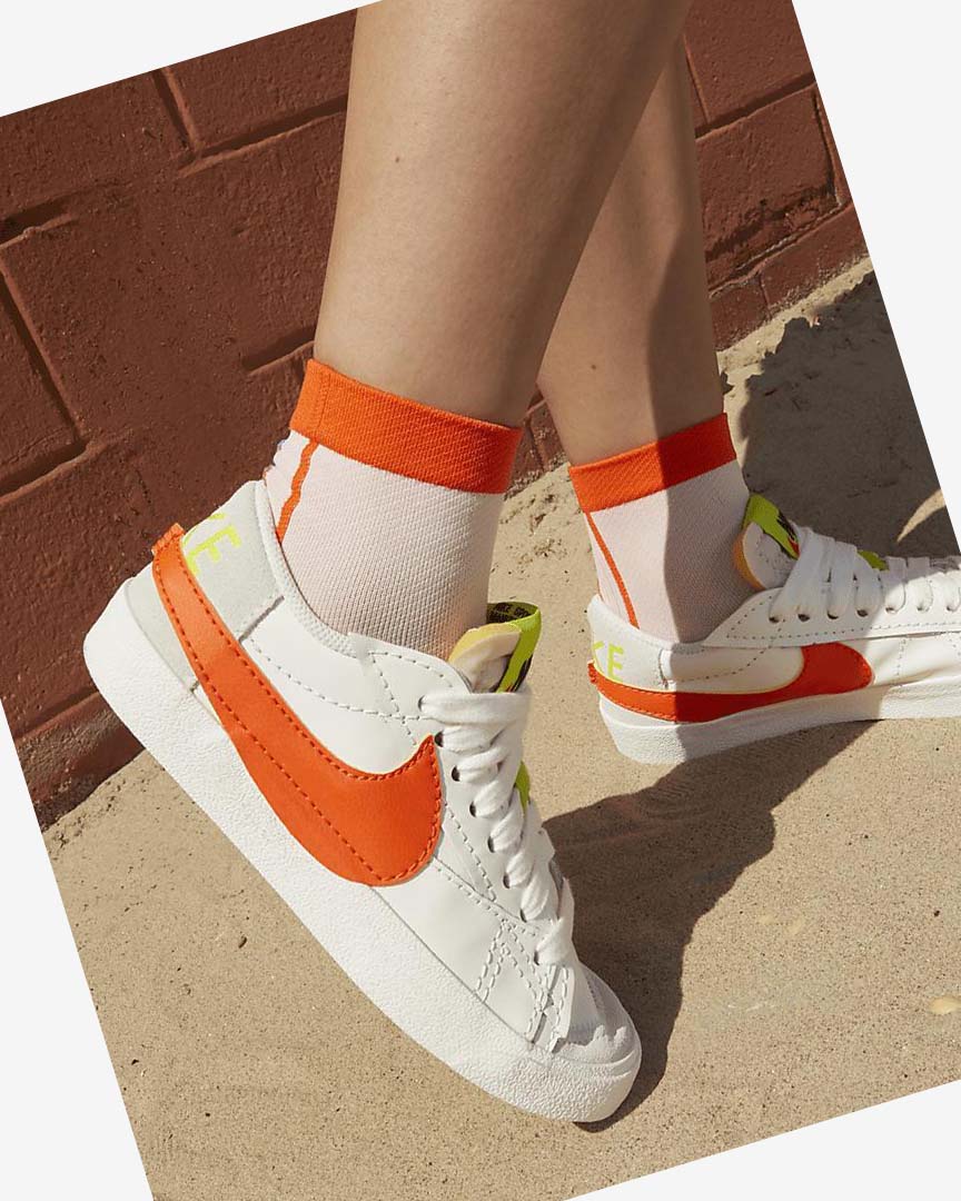 Green / Orange Nike Blazer Low '77 Jumbo Women's Sneakers | CA_3004