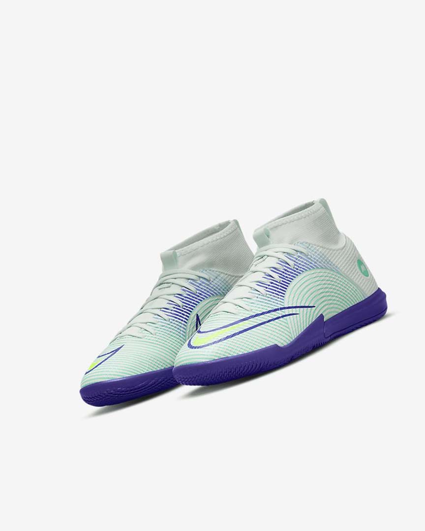 Green / Purple / Green Nike Jr. Mercurial Dream Speed Superfly 8 Academy IC Girls' Soccer Shoes | CA_5609