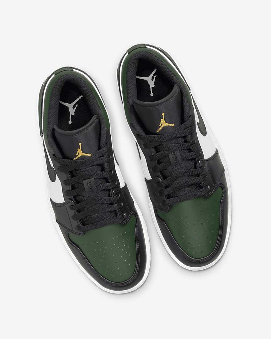 Green / White / Black Nike Air Jordan 1 Low Men's Sneakers | CA_3070