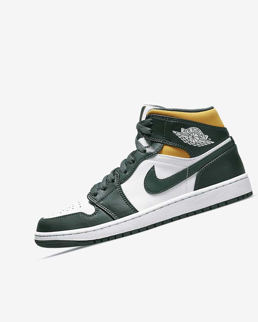Green / White Nike Air Jordan 1 Mid Men\'s Sneakers | CA_2797