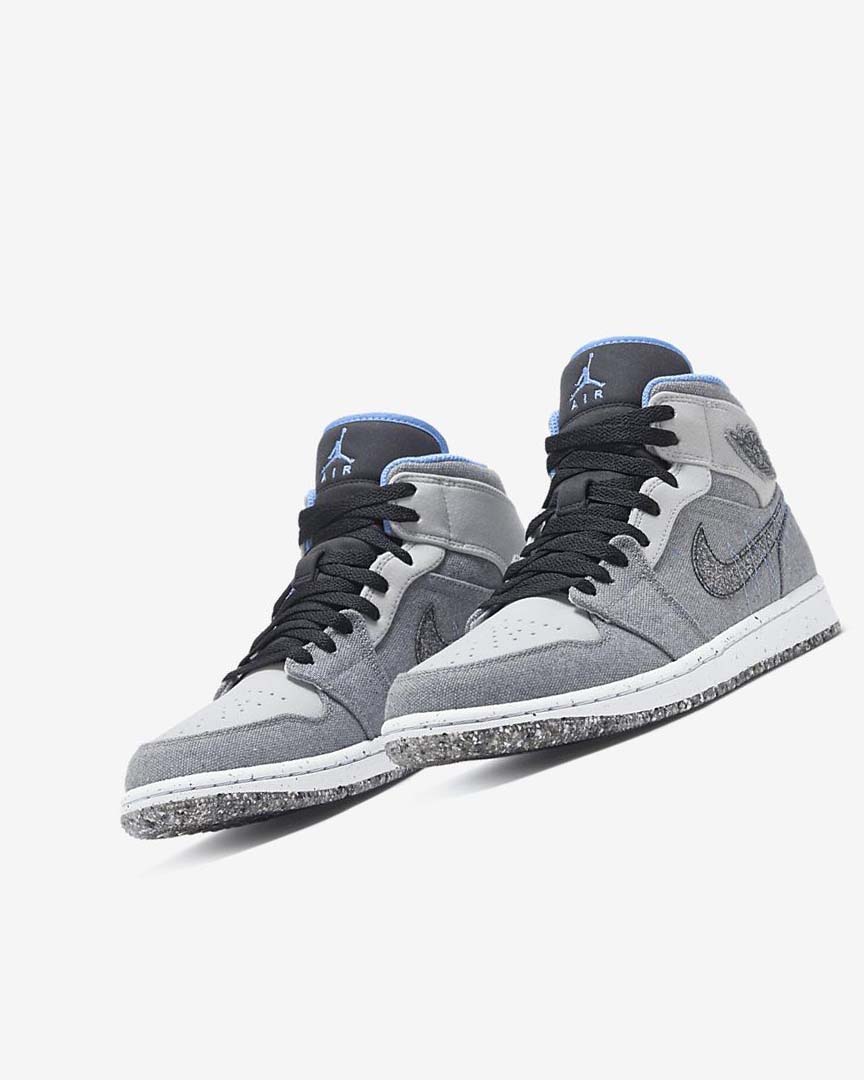 Grey / Black / Blue / Blue Nike Air Jordan 1 Mid SE Men's Sneakers | CA_3222
