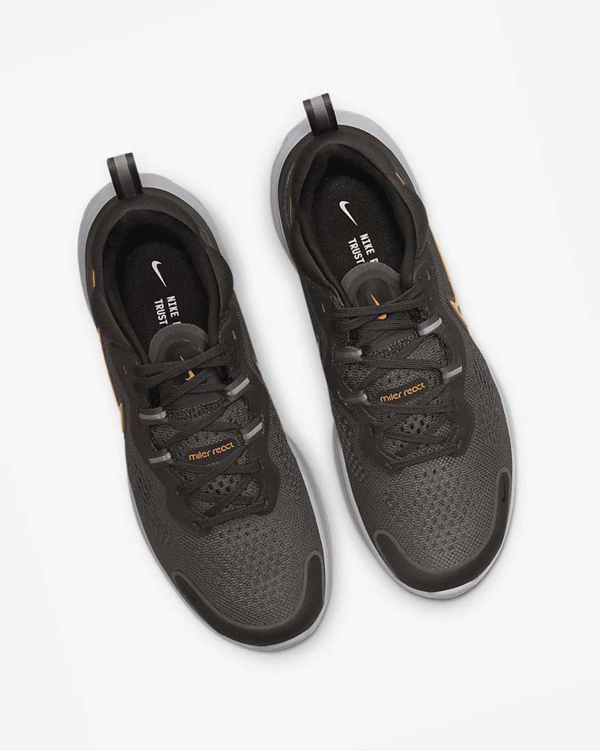 Grey / Black / Grey Nike React Miler 2 Men's Running Shoes | CA_4714