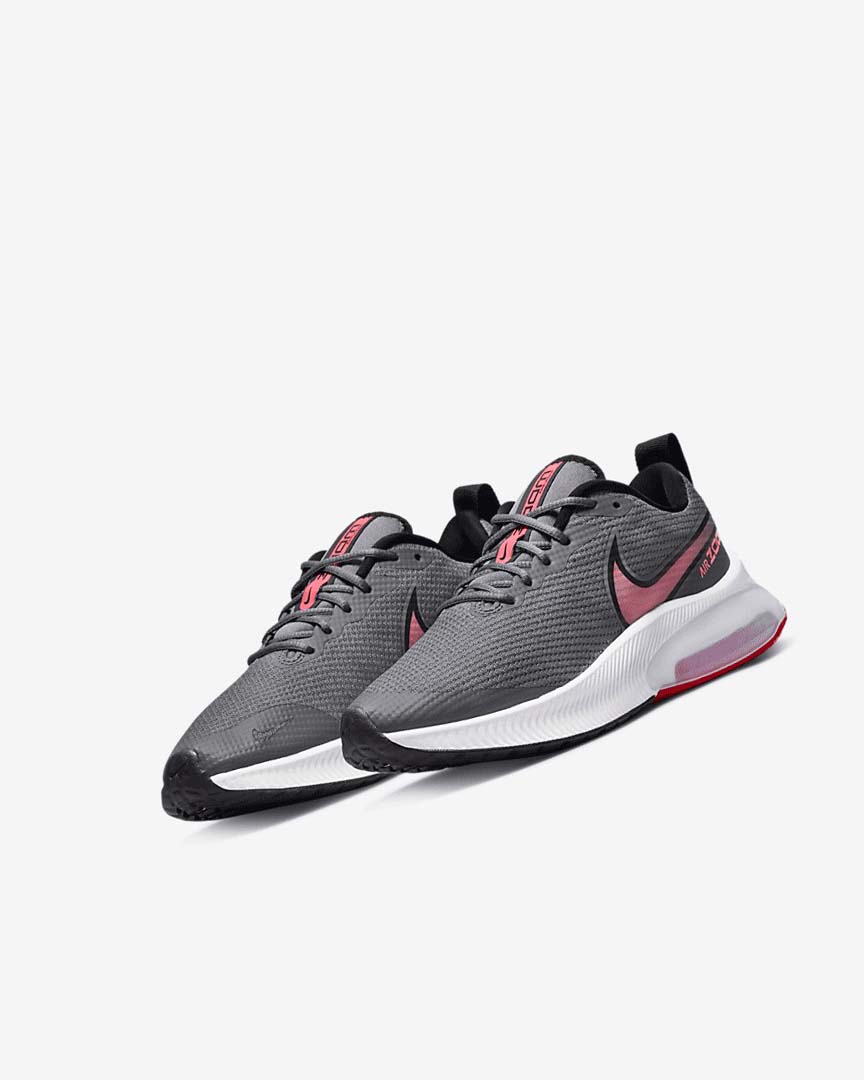 Grey / Black / Red Nike Air Zoom Arcadia Girls' Running Shoes | CA_5250