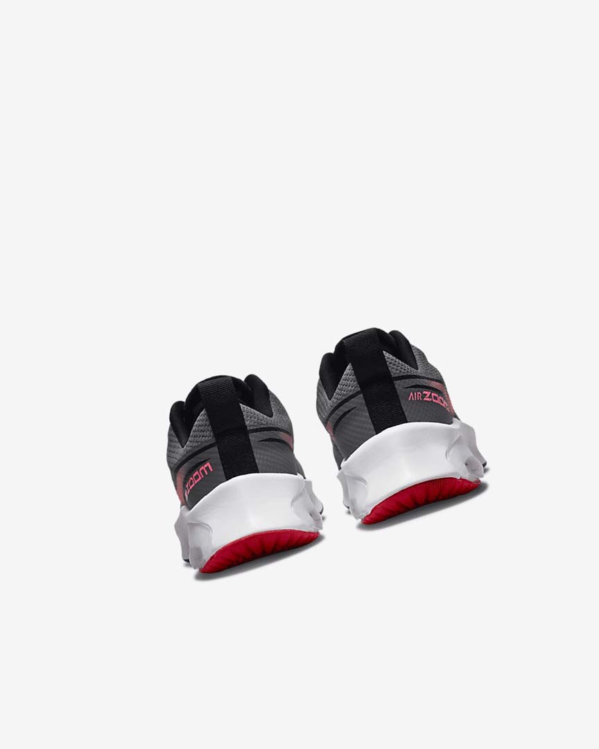 Grey / Black / Red Nike Air Zoom Arcadia Girls' Running Shoes | CA_5250