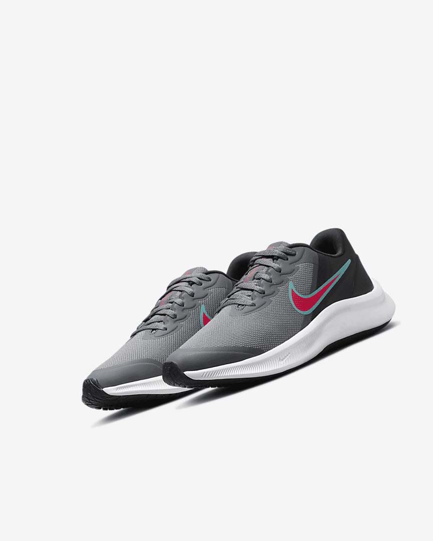 Grey / Black / Red Nike Star Runner 3 Boys' Running Shoes | CA_2490