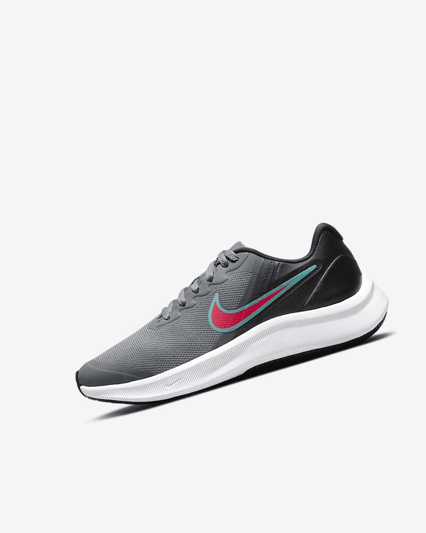Grey / Black / Red Nike Star Runner 3 Boys\' Running Shoes | CA_2490