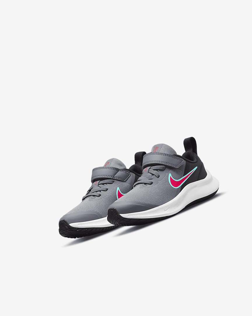 Grey / Black / Red Nike Star Runner 3 Boys' Running Shoes | CA_5006