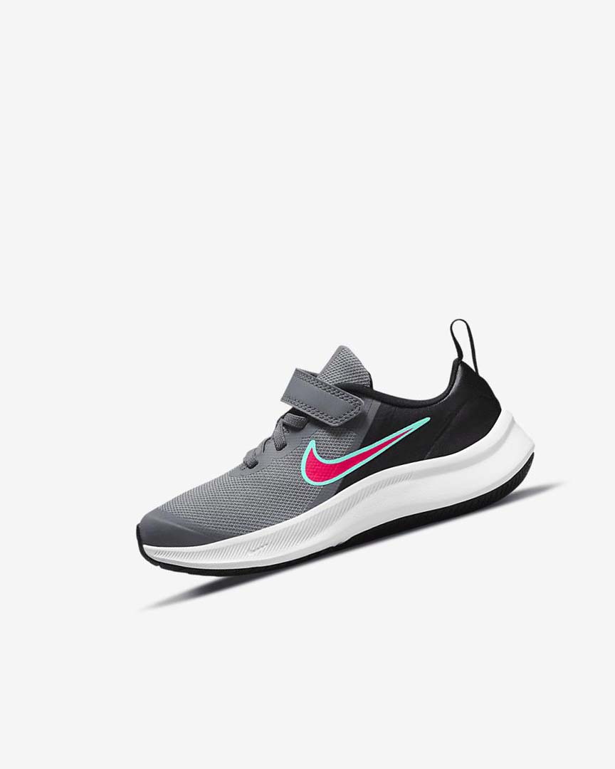 Grey / Black / Red Nike Star Runner 3 Boys\' Running Shoes | CA_5006