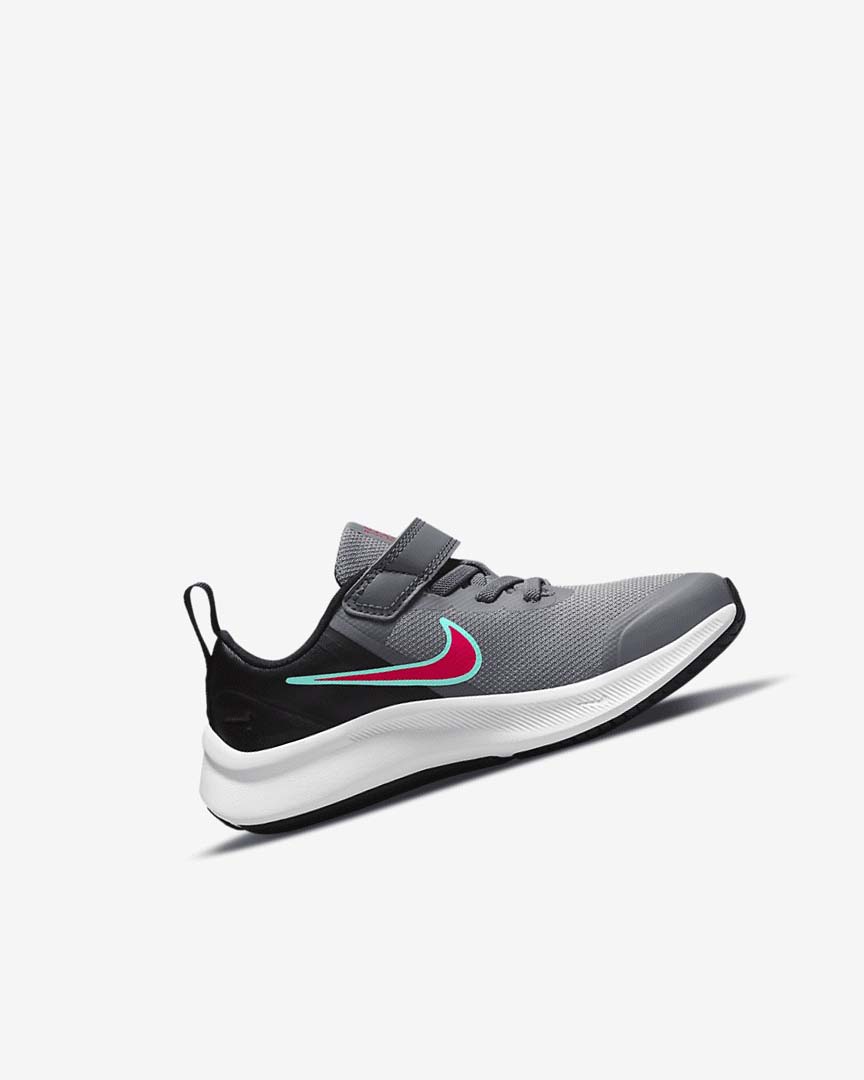Grey / Black / Red Nike Star Runner 3 Girls' Running Shoes | CA_5227