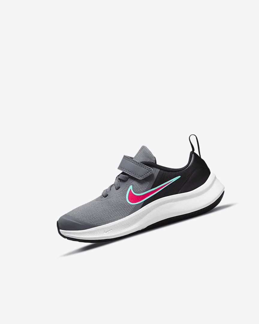 Grey / Black / Red Nike Star Runner 3 Girls\' Running Shoes | CA_5227