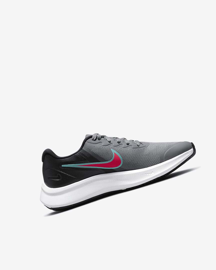 Grey / Black / Red Nike Star Runner 3 Girls' Running Shoes | CA_5345