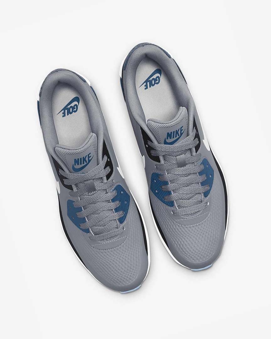Grey / Black / White Nike Air Max 90 G Men's Golf Shoes | CA_5215
