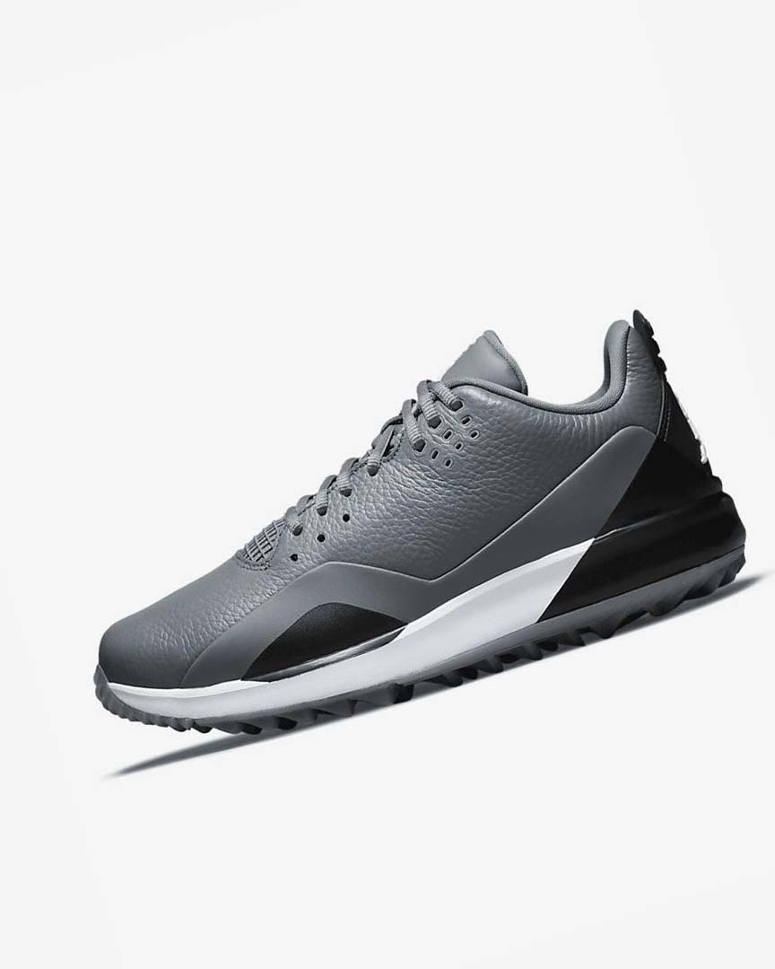 Grey / Black / White Nike Jordan ADG 3 Men\'s Golf Shoes | CA_4761