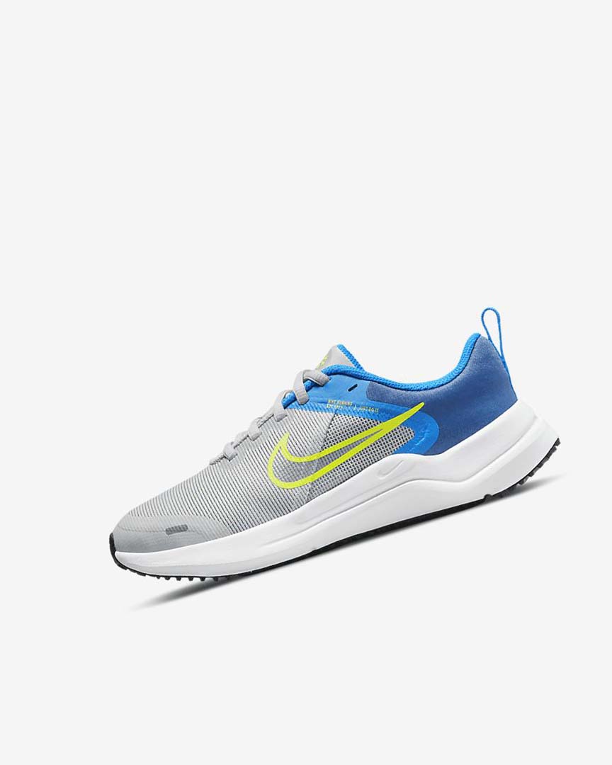 Grey / Blue Grey / Navy / Grey Nike Downshifter 12 Boys\' Running Shoes | CA_5096