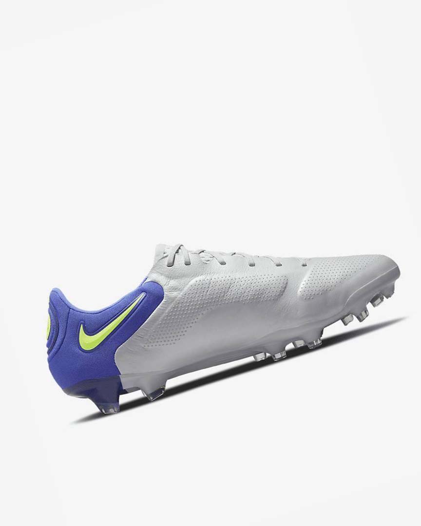 Grey / Blue Nike Tiempo Legend 9 Elite FG Men's Soccer Cleats | CA_5032