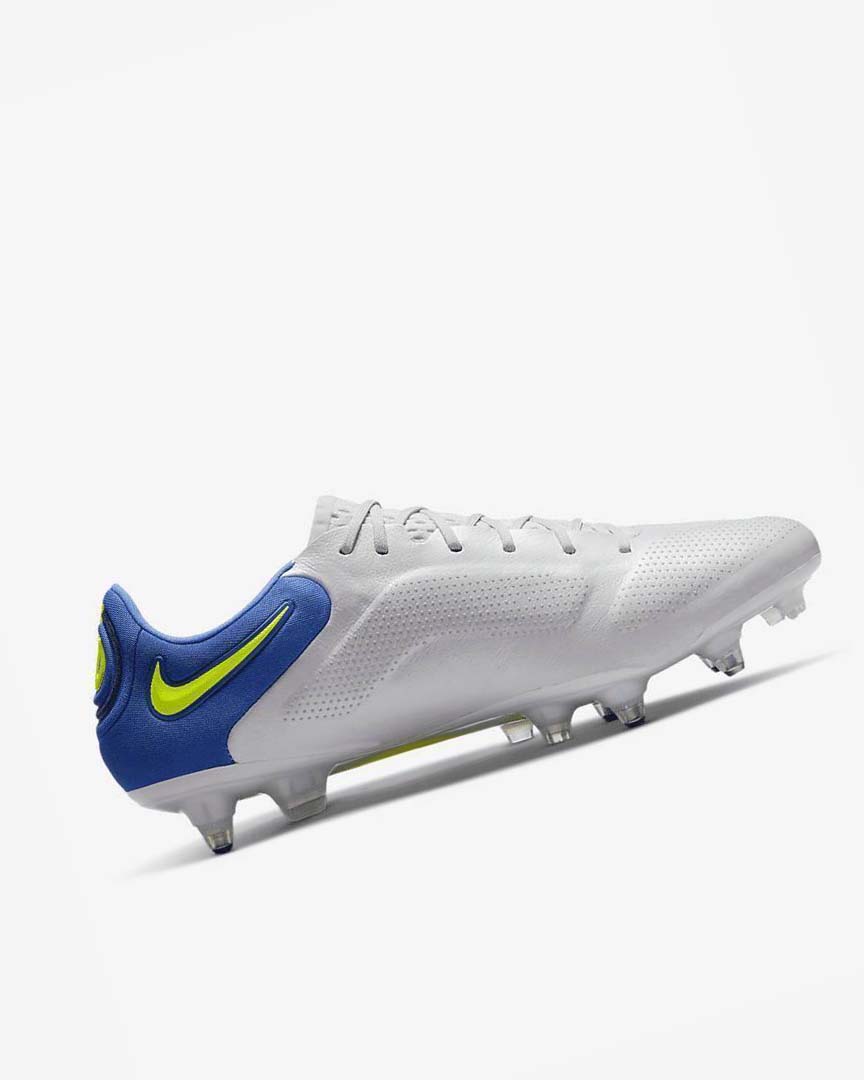 Grey / Blue Nike Tiempo Legend 9 Elite SG-Pro AC Men's Soccer Cleats | CA_1177