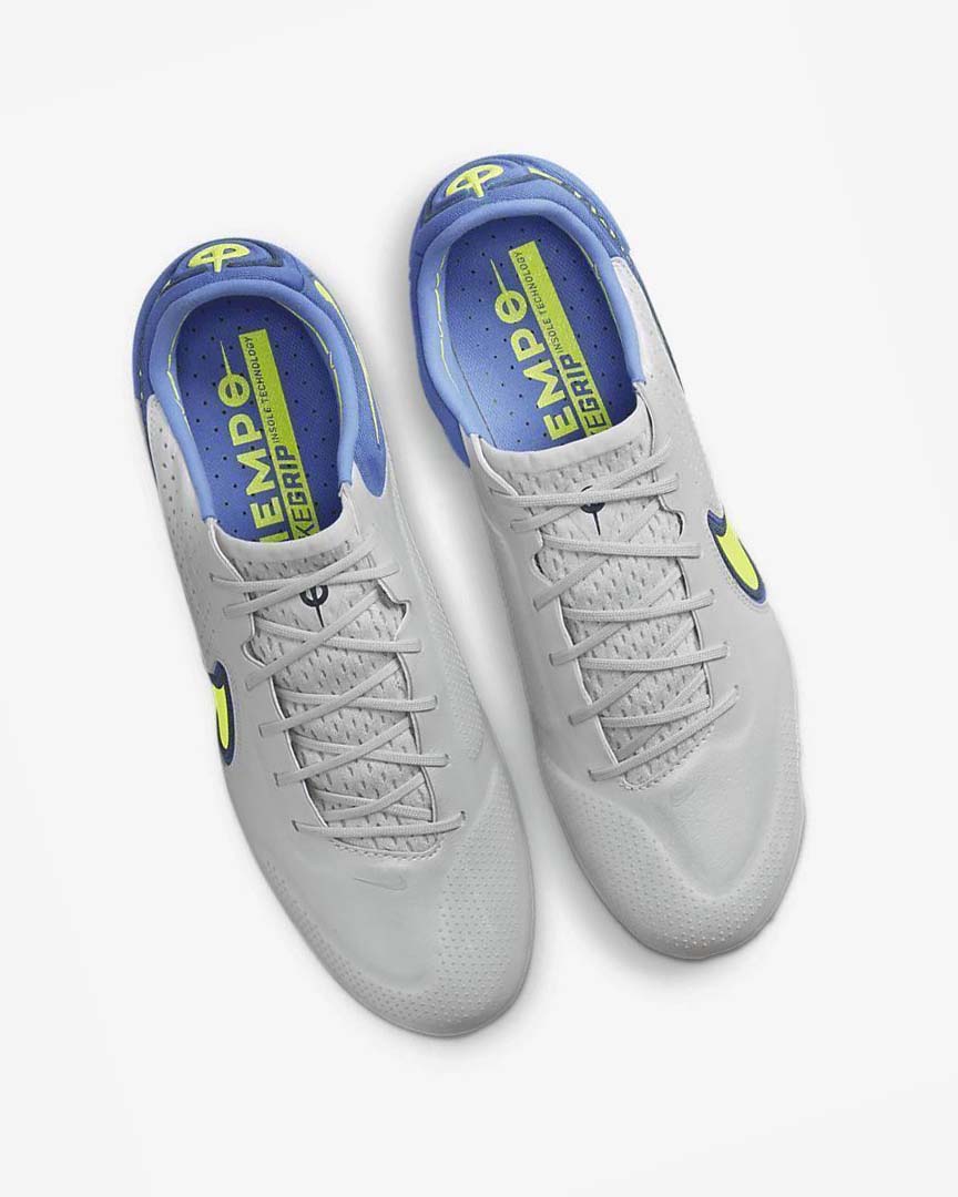 Grey / Blue Nike Tiempo Legend 9 Elite SG-Pro AC Men's Soccer Cleats | CA_1177
