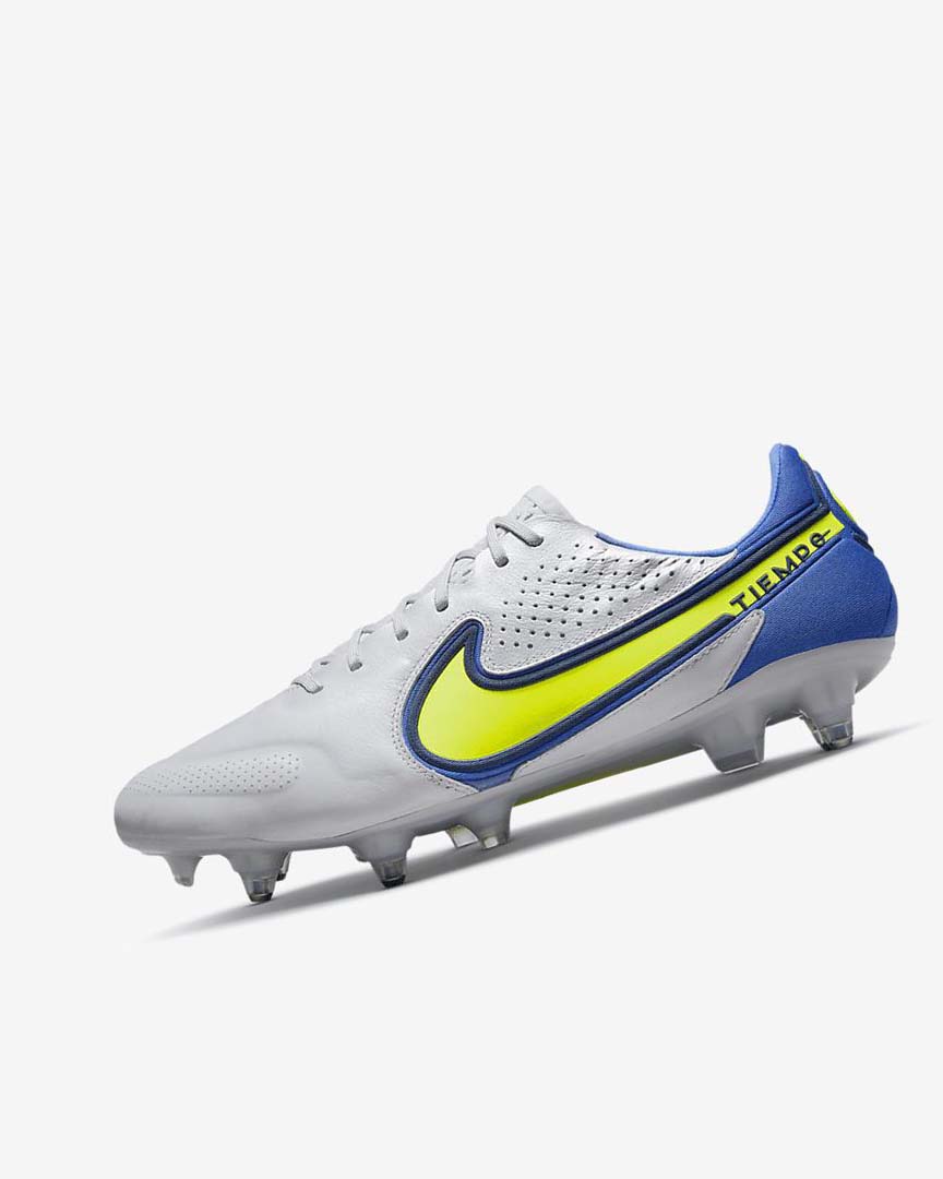 Grey / Blue Nike Tiempo Legend 9 Elite SG-Pro AC Women\'s Soccer Cleats | CA_2221