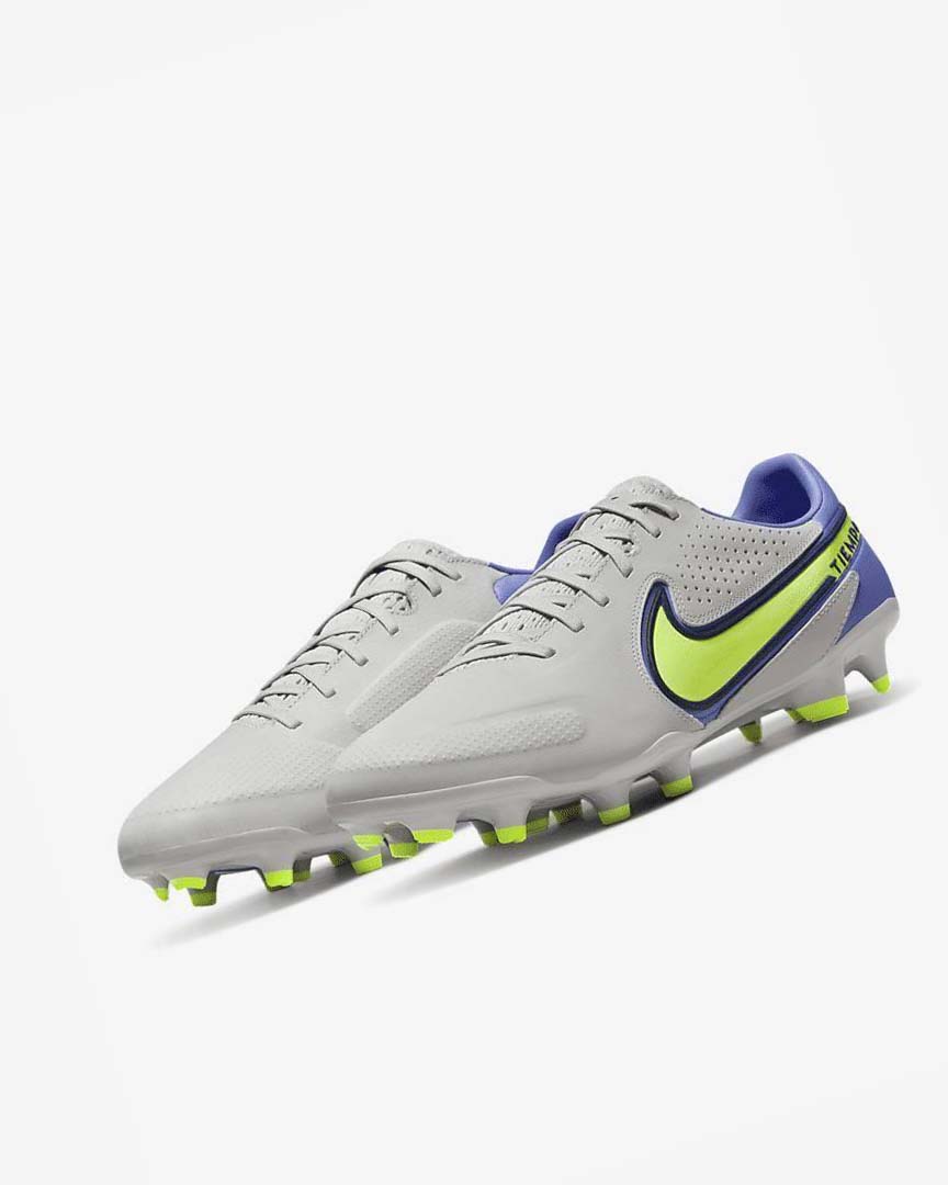Grey / Blue Nike Tiempo Legend 9 Pro FG Men's Soccer Cleats | CA_2551