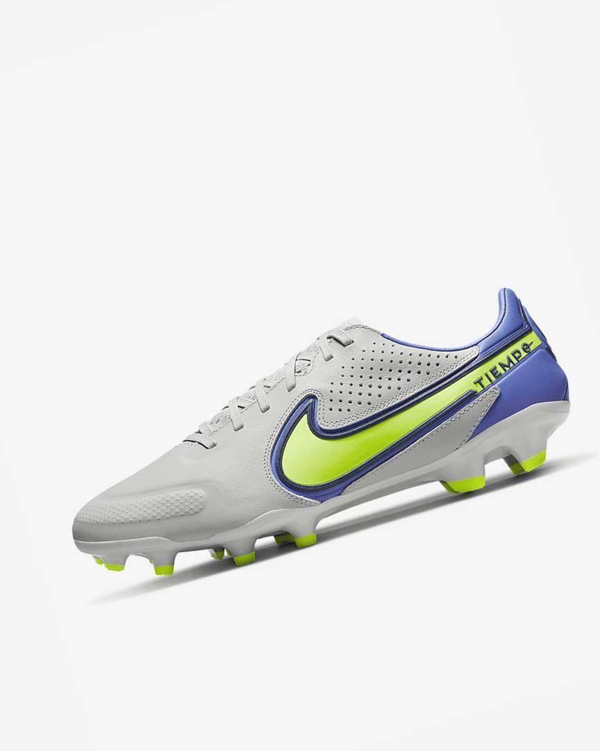 Grey / Blue Nike Tiempo Legend 9 Pro FG Men\'s Soccer Cleats | CA_2551