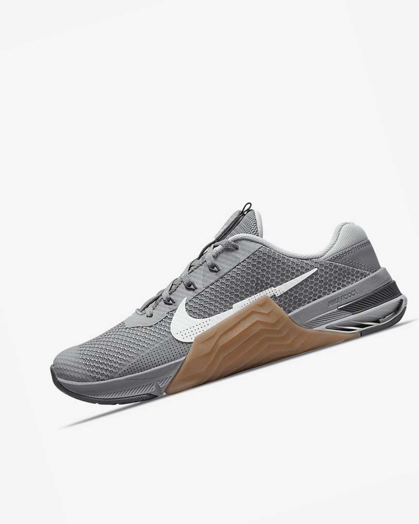 Grey / Brown / Dark Grey / White Nike Metcon 7 Men\'s Training Shoes | CA_4671