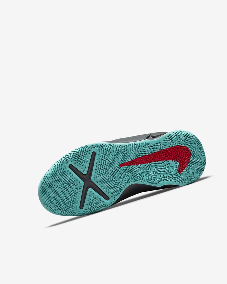 Grey / Dark Grey / Turquoise / Red Nike Team Hustle D 10 FlyEase Girls' Basketball Shoes | CA_2827