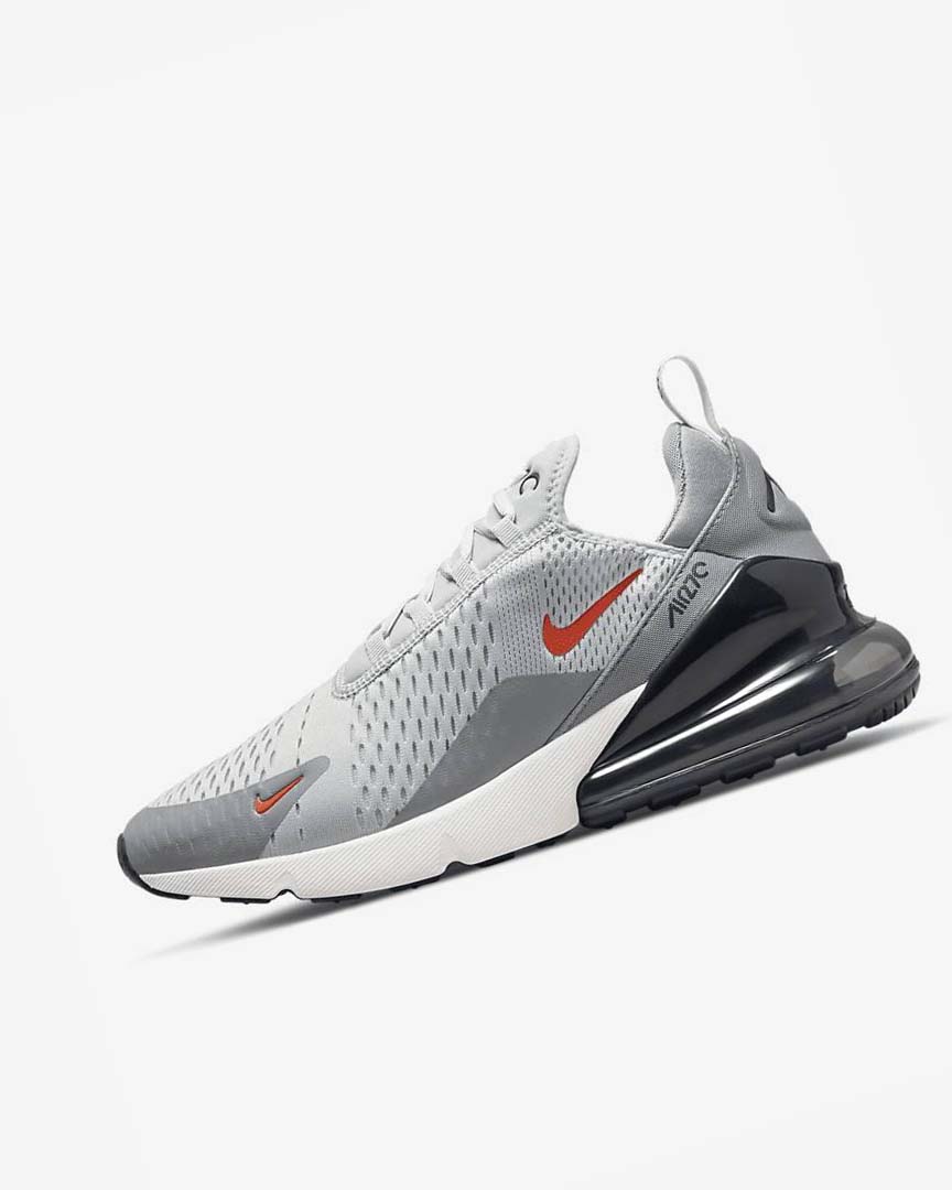 Grey / Grey / Orange Nike Air Max 270 Men\'s Casual Shoes | CA_2869