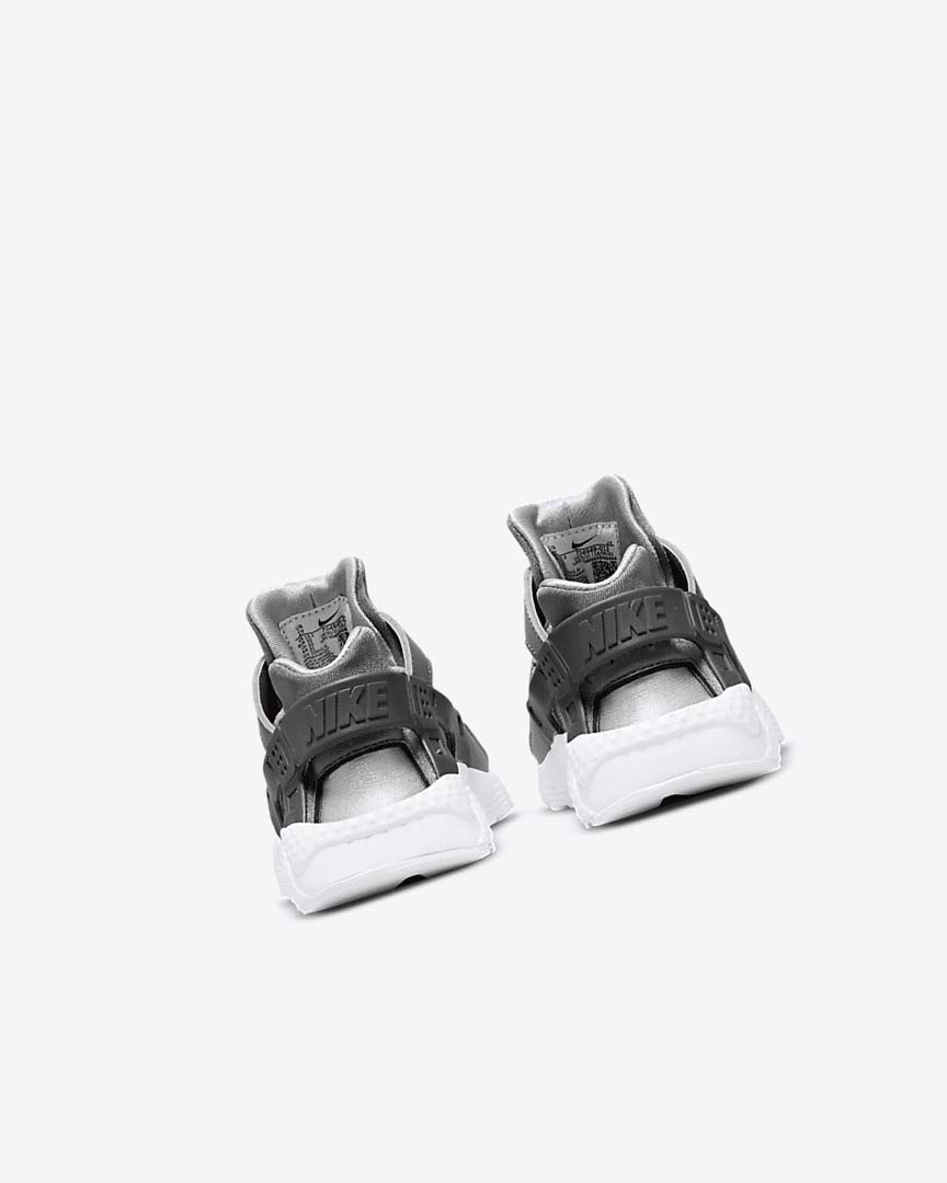 Grey / Grey / White / Grey Nike Huarache Run Girls' Shoes | CA_5439