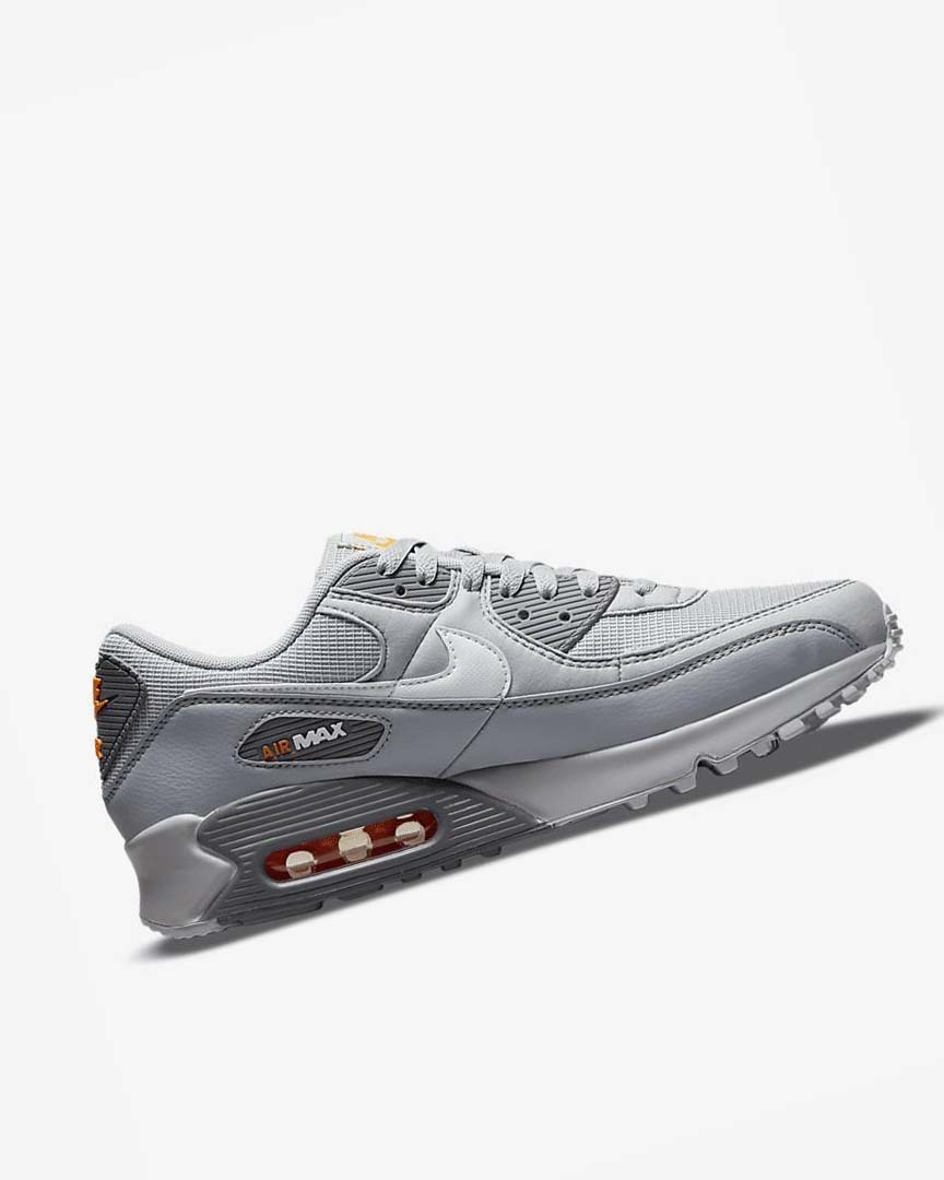 Grey / Grey / White Nike Air Max 90 Men's Casual Shoes | CA_2487
