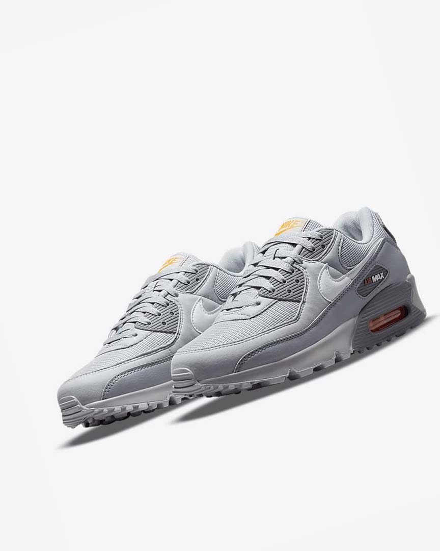 Grey / Grey / White Nike Air Max 90 Men's Casual Shoes | CA_2487