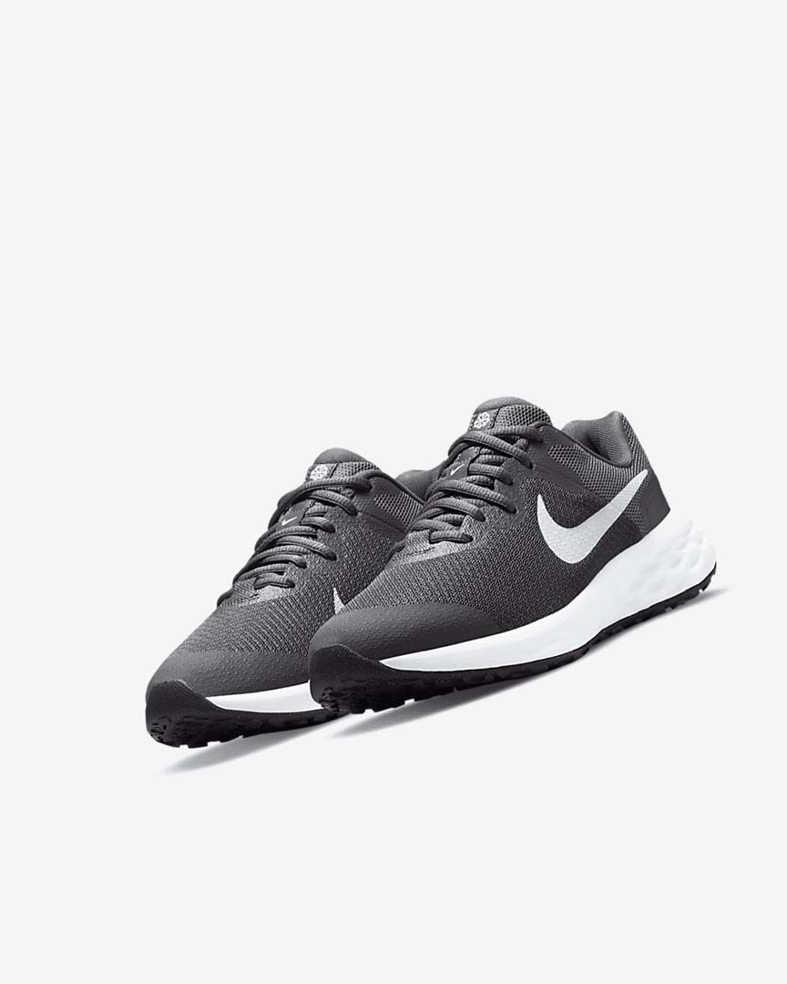 Grey / Grey / White Nike Revolution 6 Girls' Running Shoes | CA_3123
