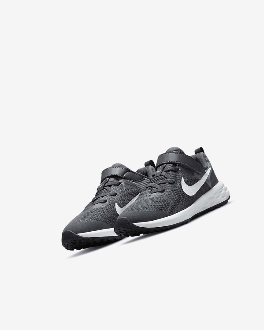 Grey / Grey / White Nike Revolution 6 Girls' Running Shoes | CA_4519