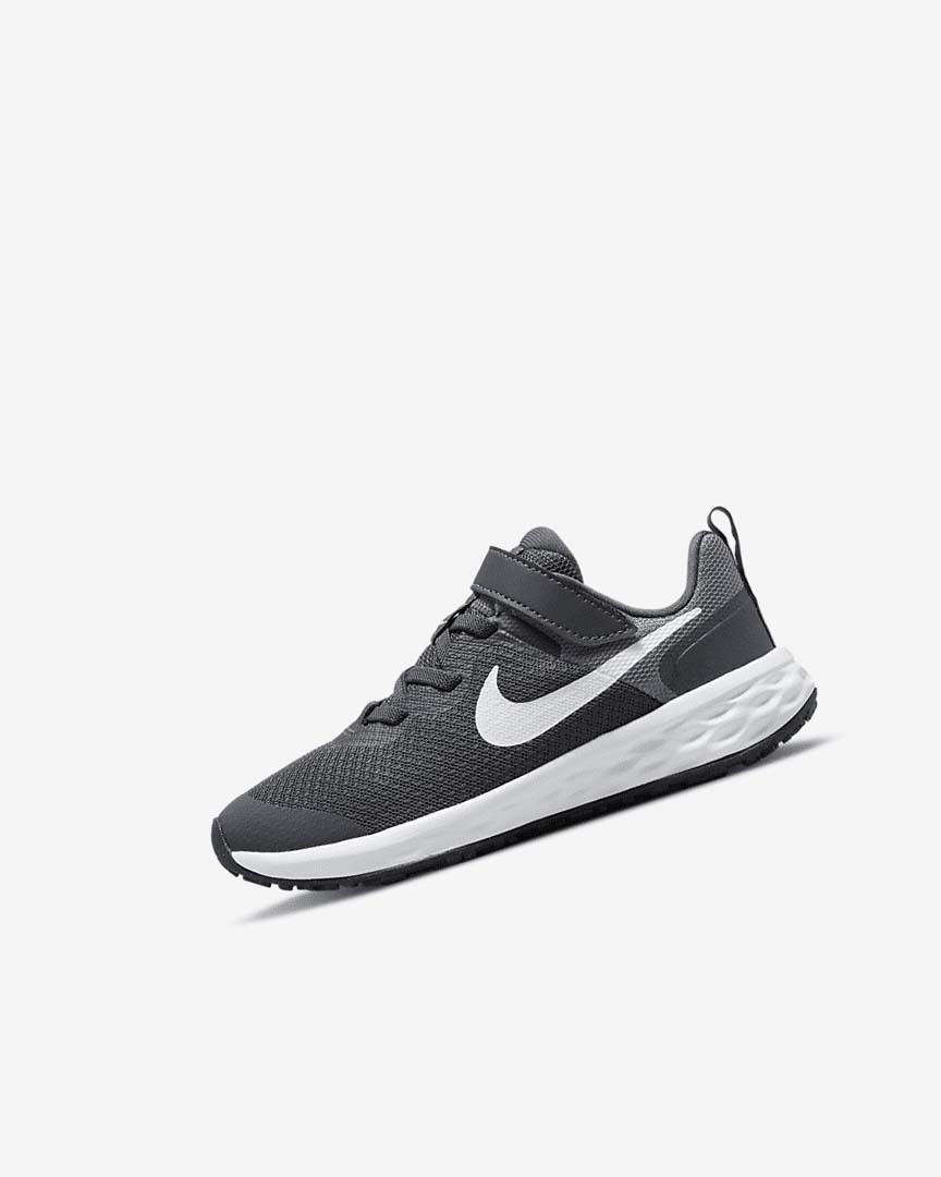 Grey / Grey / White Nike Revolution 6 Girls\' Running Shoes | CA_4519