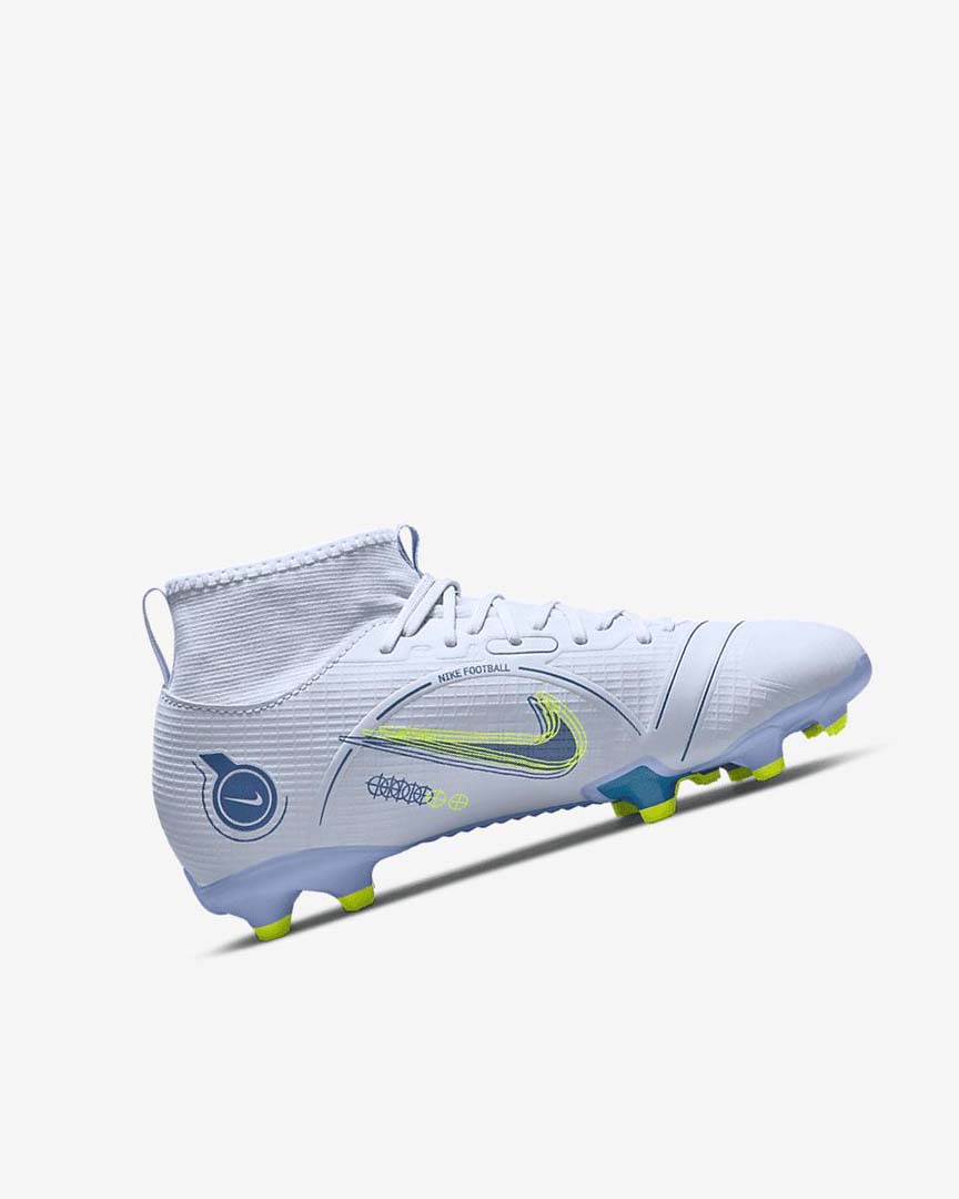 Grey / Light Blue / Blue / Blue Nike Jr. Mercurial Superfly 8 Academy MG Girls' Soccer Cleats | CA_5094