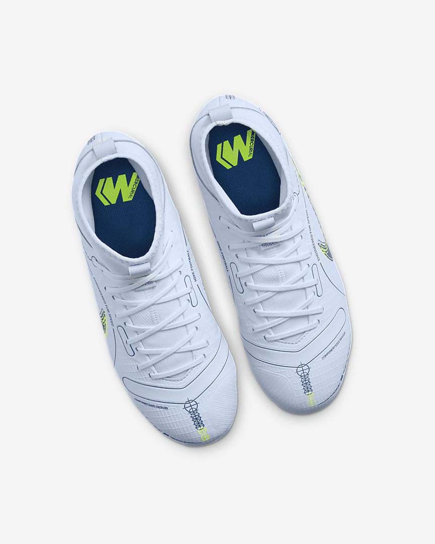Grey / Light Blue / Blue / Blue Nike Jr. Mercurial Superfly 8 Academy MG Girls' Soccer Cleats | CA_5094