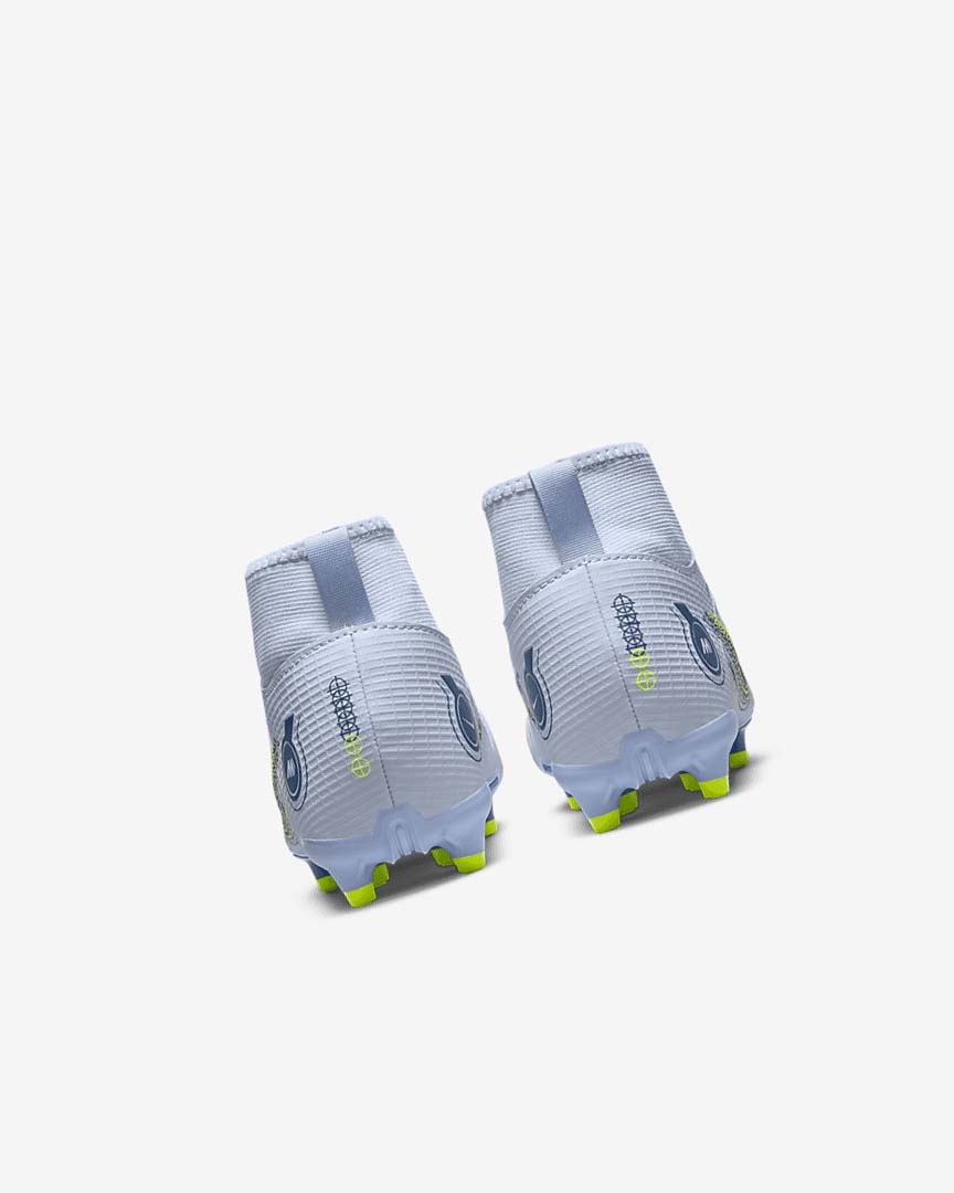 Grey / Light Blue / Blue / Blue Nike Jr. Mercurial Superfly 8 Academy MG Girls' Soccer Cleats | CA_5094